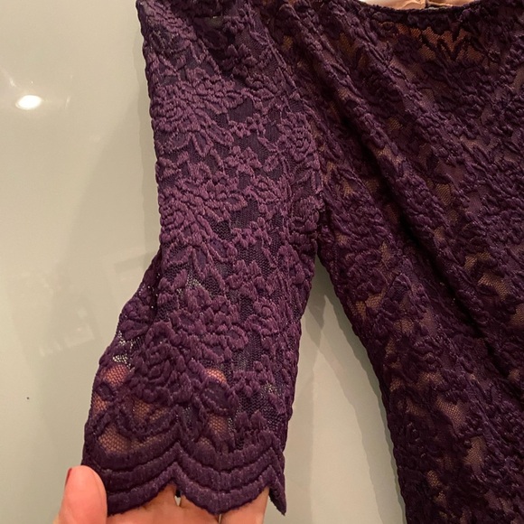 ROZ & ALI lace purple elegant stylish dress/size 4 - Picture 7 of 11